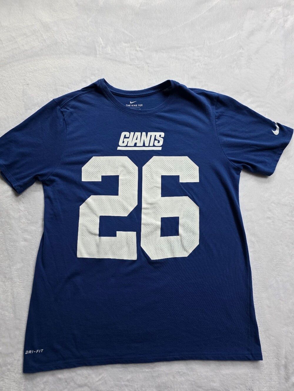 Nike New York Giants Saquon Barkley #26 Dri-FIT T Shirt Blue Men's L